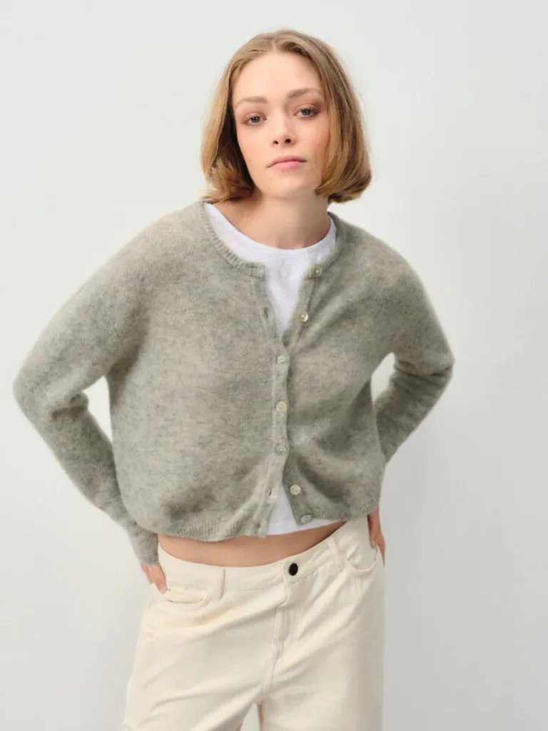 Vitow Cardigan in Light Grey Melange