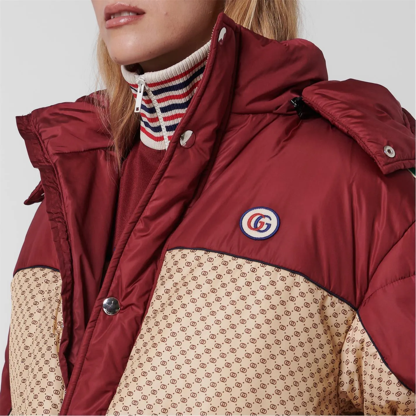 Womens Gucci GG Parachute Padded Jacket