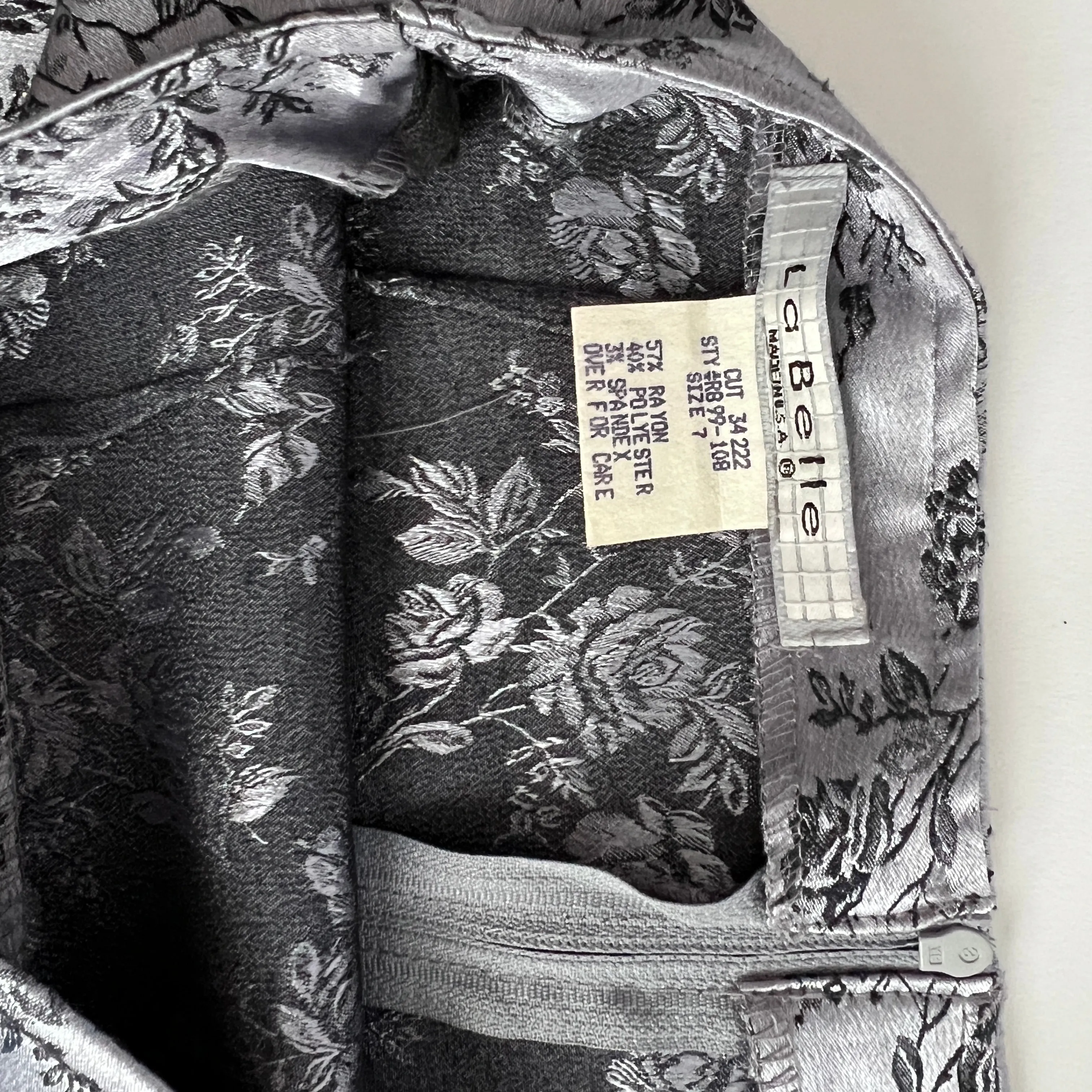 Y2K silver floral mini skirt