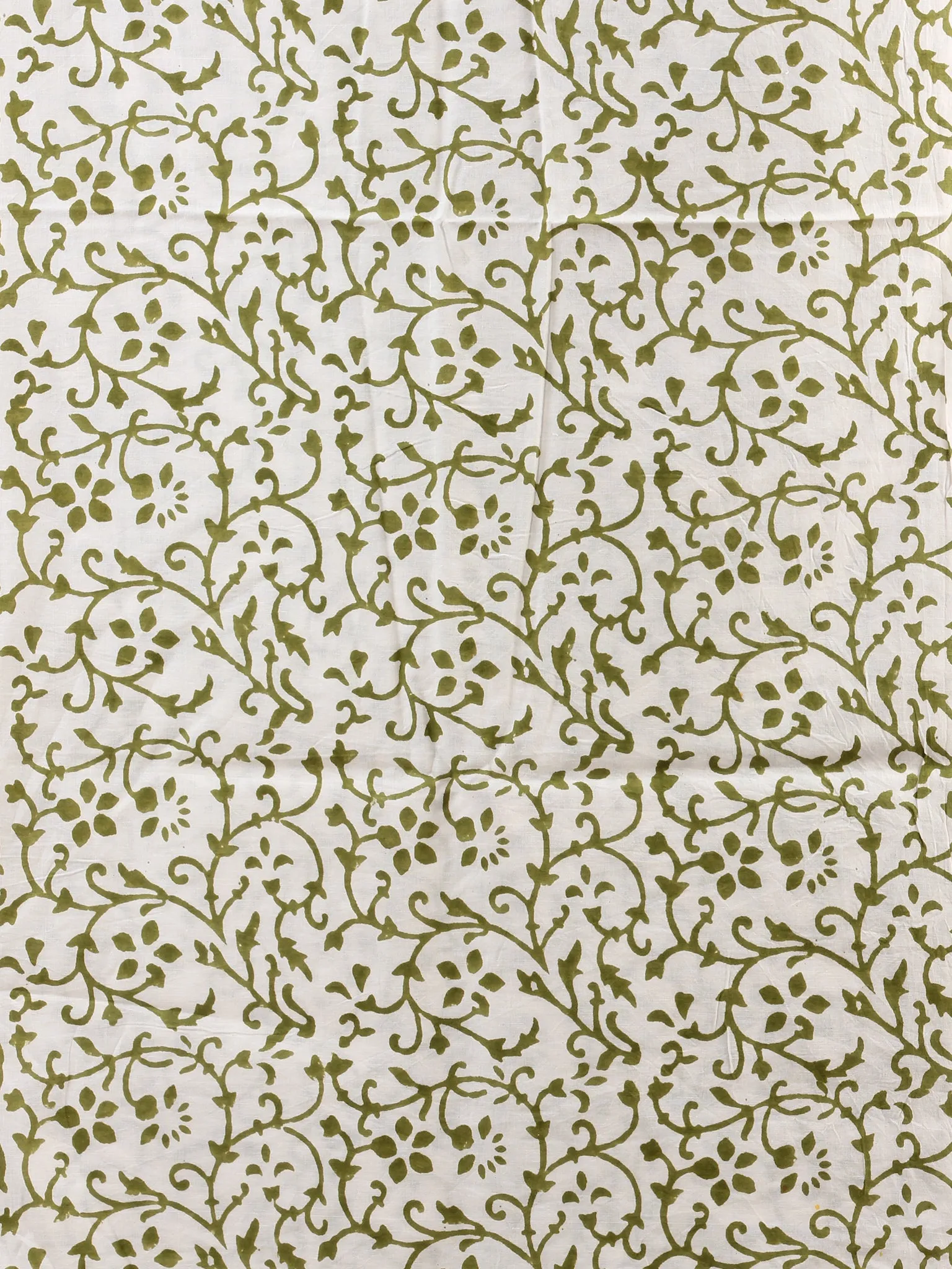 Yellow Pink Green Hand Block Printed Cotton Suit-Salwar Fabric With Chiffon Dupatta (Set of 3) - SU01HB447